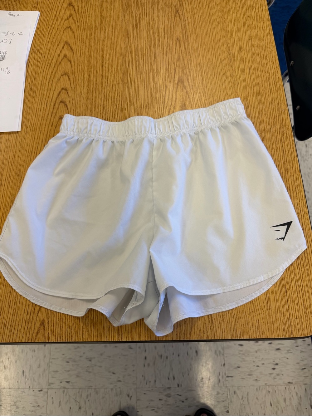 Gymshark White Women's Athletic Running Shorts with Logo